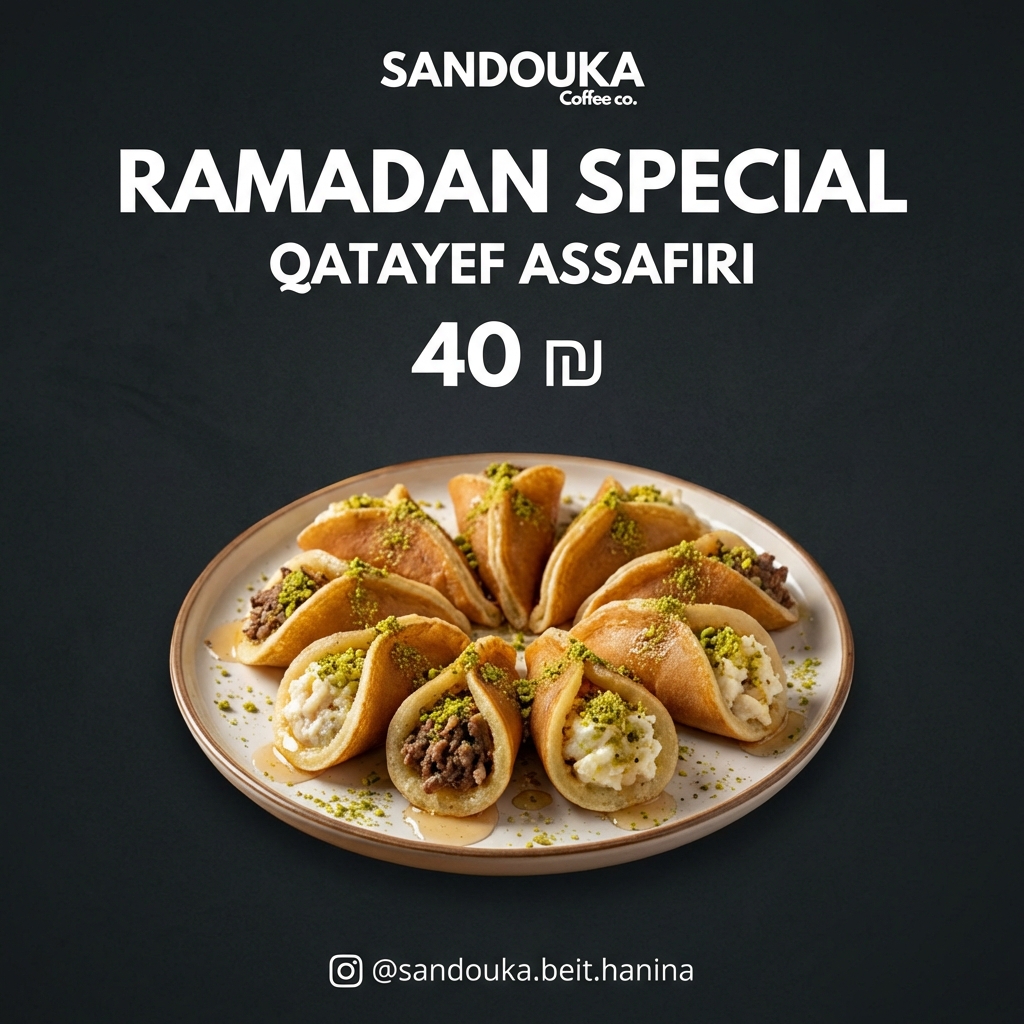 Sandouka Coffee Co. localized lifestyle AI brand creative on Adly